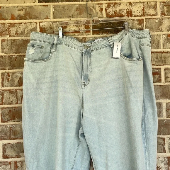Lane Bryant Light Wash Distressed Straight Ankle Denim Jeans - Picture 2 of 13